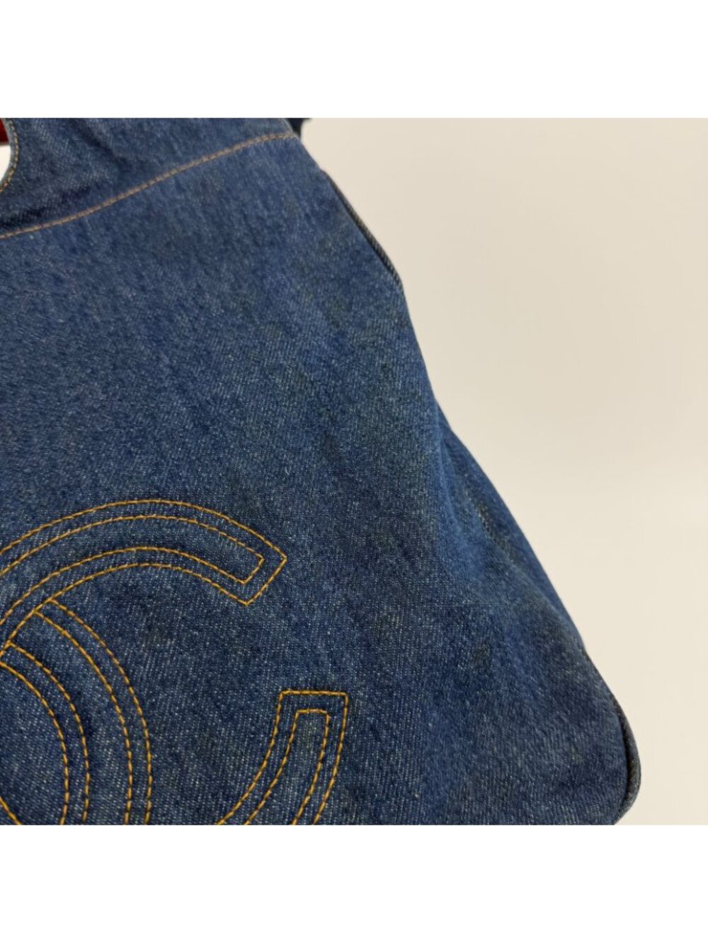 ★SOLD★ Chanel CC Logo Handbag Blue Denim Vintage - Picture 11 of 15